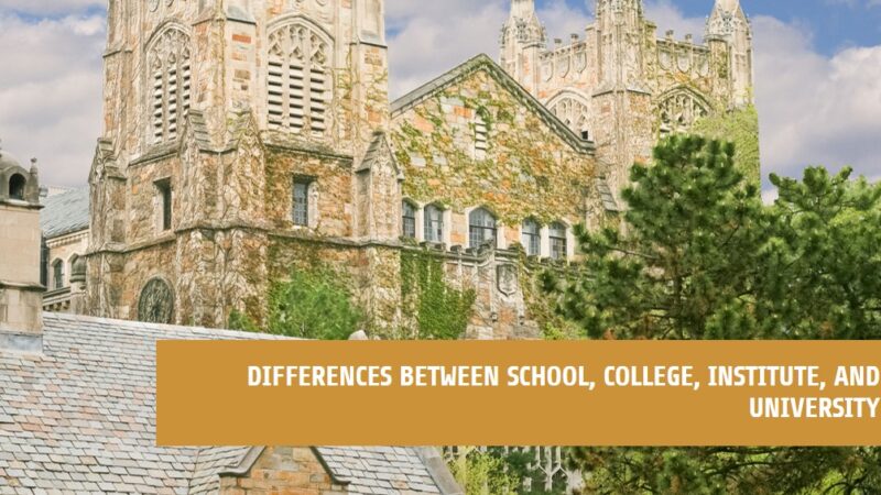 Differences between school, college, institute, and university